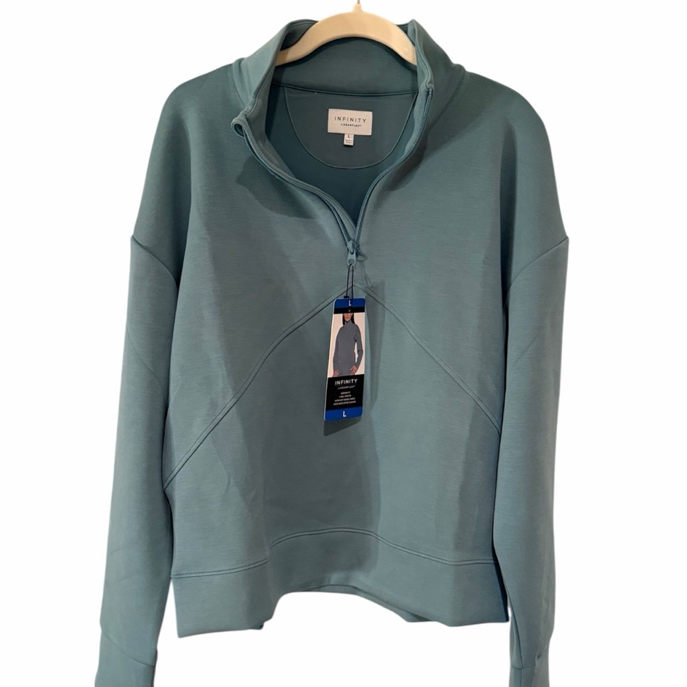INFINITY Linear Flex Women's Teal Quarter-Zip Scuba Sweatshirt - Large